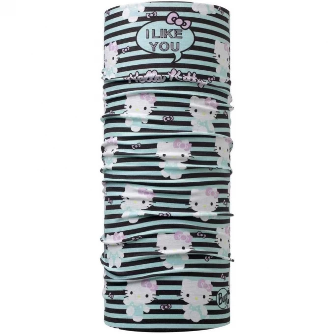 Многофункциональная бандана-труба детская BUFF ORIGINAL TIPOGRAPHY AQUA 118298.711.10.00